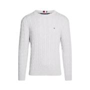 Tommy Hilfiger Klassisk Cable Crew Neck Tröja Gray, Herr