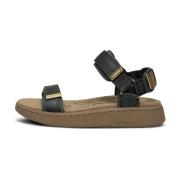 Woden Flat Sandals Black, Dam