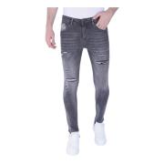 Local Fanatic Stentvättade Slim-Fit Herrjeans Med Stretch - 1093 Gray,...