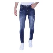 Local Fanatic Denim Blue Stone Washed Slim Fit Jeans Blue, Herr