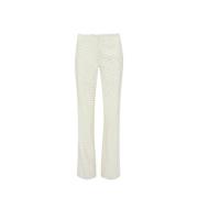 JW Anderson Vita Randiga Ullblandade Byxor White, Dam