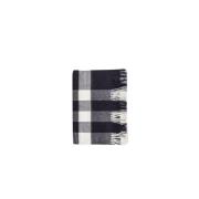 Burberry Navy Blue Check Cashmere Scarf Multicolor, Unisex