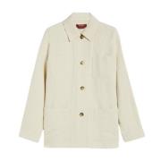 Max Mara Studio Beige Bomull Linne Skjortjacka Beige, Dam