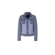 Moorer Indigo Denim Jacka med Nylon Quilting Purple, Dam