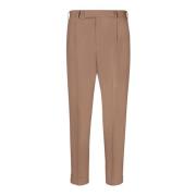 PT Torino Beige Ullblandade Straight Leg Byxor Beige, Herr