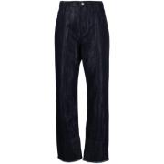 Victoria Beckham Marinblå Wide Leg Denim Jeans Blue, Dam