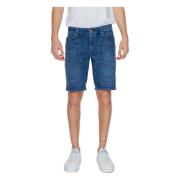 Jeckerson Blå Plain Shorts med Dragkedja Stängning Blue, Herr