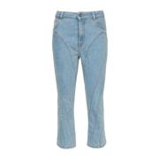 Mugler Blå Denim Jeans med Kontrastsömmar Blue, Dam