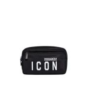 Dsquared2 Icon Nylon Toalettväska med Dragkedja Black, Herr