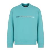 Emporio Armani Herr Sweatshirt med Logotryck Green, Herr