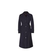 Moorer Lyxig Trenchcoat Acqua Linje Blue, Dam