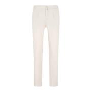 Kiton Ivory Bomull Jogger-Stil Byxor Beige, Herr