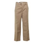 Roy Roger's Gabardine Byxor Lais CUT Flare Fit Beige, Dam