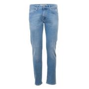 Roy Roger's Ljus tvättad denim jeans med tofs Blue, Herr