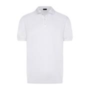 Kiton Mjuk Bomull Polotröja White, Herr