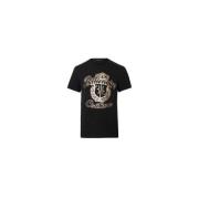 Billionaire Svart Logotyp Tryck Bomull T-shirt Black, Herr