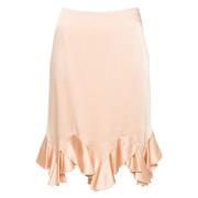 Stella McCartney Ruffled Satin Midi Kjol Pink, Dam