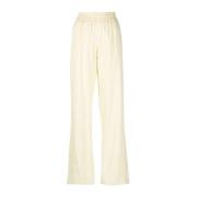 Golden Goose Pastel Yellow Wide-Leg Linen Trousers Yellow, Dam