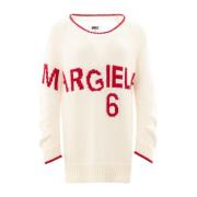 MM6 Maison Margiela Logo Print Oversized T-shirt White, Dam