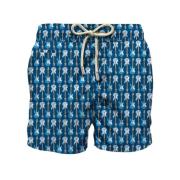 Saint Barth Badshorts med Gitarrtryck Blue, Herr