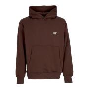 CAT Logo Hoodie Lättvikts Streetwear Brown, Herr