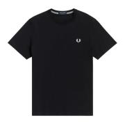 Fred Perry Klassisk Laurel Broderad Crew Neck T-shirt Black, Herr