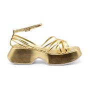 Vic Matié Guld Laminerad Bur Sandal Yellow, Dam