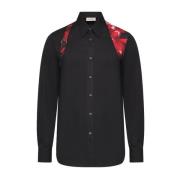 Alexander McQueen Poplin Harness Skjorta i Svart Black, Herr