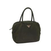 Prada Vintage Pre-owned Nylon handvskor Green, Dam