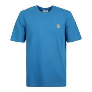 Maison Kitsuné Räv Huvud Patch T-shirt Blue, Herr