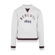 Berluti Grå Bomulls Sweatshirt med Meshinsats Gray, Herr