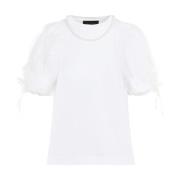 Simone Rocha Vit Puff Ärm Boxy T-Shirt White, Dam
