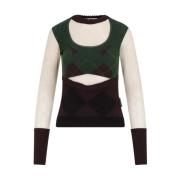 Marine Serre Månmönster Crewneck Sweater Multicolor, Dam