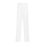 Thom Browne Vita Bomulls Chino Byxor Rakt Ben White, Herr