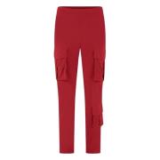 Jane Lushka Röda Tekniska Jersey Cargo Byxor Red, Dam