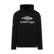 Balenciaga Svart Bomull Hoodie Sweatshirt Ss24 Black, Herr