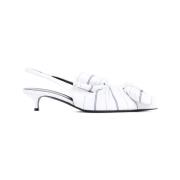 Balenciaga Vita Läder Slingback Pumps White, Dam