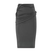 Givenchy Grå Crepe Draperad Midi Kjol Gray, Dam