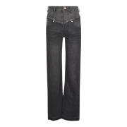 Isabel Marant Faded Black Noemie Straight-Leg Jeans Black, Dam