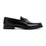 Prada Svarta Läderloafers Mandel Tå Black, Herr