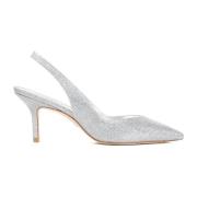 Stuart Weitzman Silver Läder Sandaler Metallic Ss24 Gray, Dam