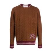 Golden Goose Mäns Journey Stickat Crew Neck Brown, Herr