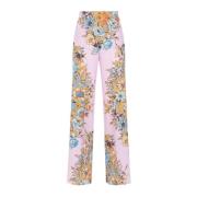 Etro Silkeblommig byxor rosa lila Multicolor, Dam