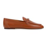 Tod's Brun Läder Loafers Minimalistisk Design Brown, Dam