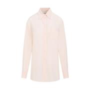 Sportmax Rosa Silke Crepe Skjorta Pink, Dam