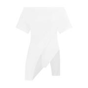 Courrèges Vit Bomulls Bodysuit Båthals White, Dam