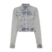 Acne Studios Monogram Jacquard Denim Jacket Blue, Dam