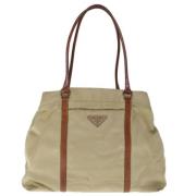 Prada Vintage Pre-owned Tyg totevskor Beige, Dam