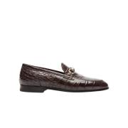 Scarosso Krokopräglade Läderloafers Brown, Dam