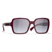 Chanel Burgundy Frame Gray Gradient Solglasögon Brown, Unisex